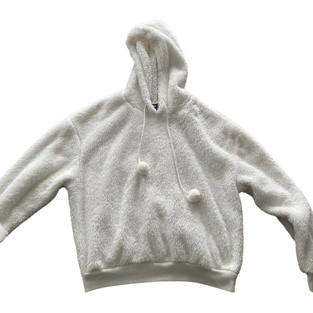 Cold Rush White Fuzzy Sweater - Size Medium
